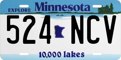 MN license plate 524NCV