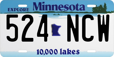 MN license plate 524NCW