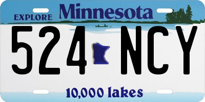 MN license plate 524NCY