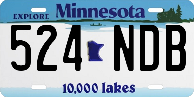 MN license plate 524NDB