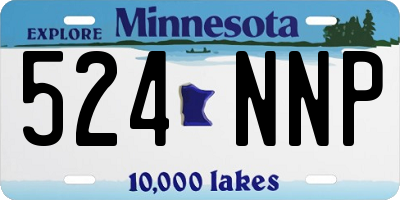 MN license plate 524NNP
