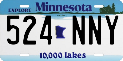 MN license plate 524NNY