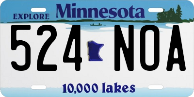 MN license plate 524NOA