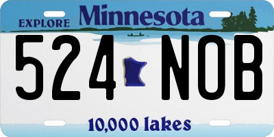 MN license plate 524NOB