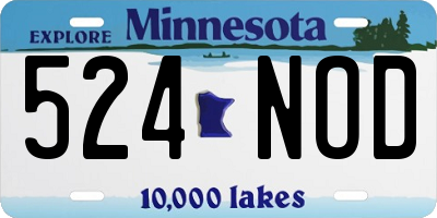 MN license plate 524NOD