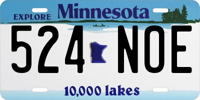 MN license plate 524NOE