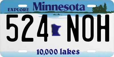 MN license plate 524NOH