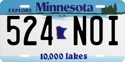MN license plate 524NOI