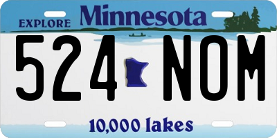 MN license plate 524NOM