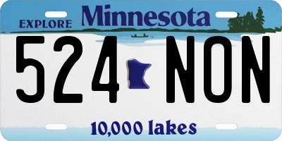 MN license plate 524NON
