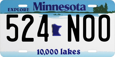 MN license plate 524NOO