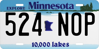 MN license plate 524NOP