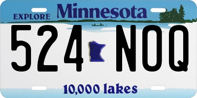 MN license plate 524NOQ
