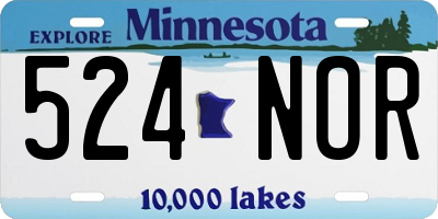 MN license plate 524NOR