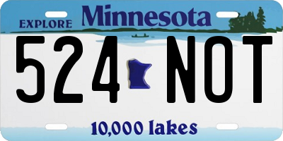MN license plate 524NOT