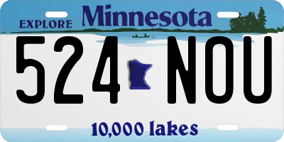 MN license plate 524NOU