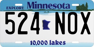 MN license plate 524NOX