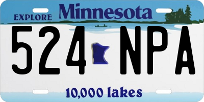 MN license plate 524NPA