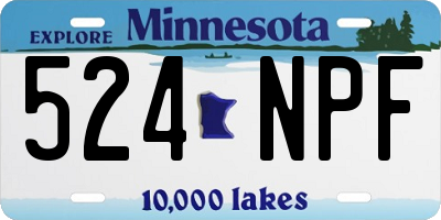 MN license plate 524NPF