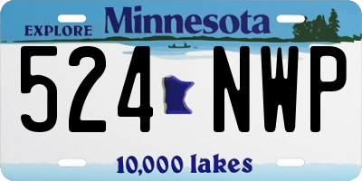 MN license plate 524NWP
