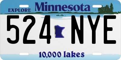 MN license plate 524NYE