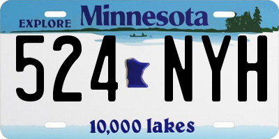 MN license plate 524NYH