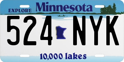 MN license plate 524NYK