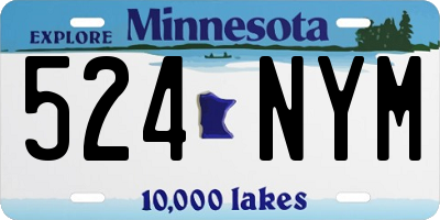 MN license plate 524NYM