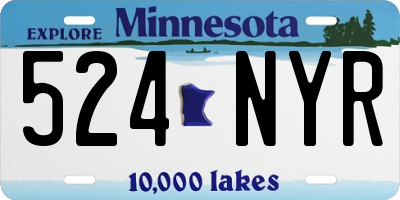 MN license plate 524NYR