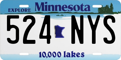 MN license plate 524NYS