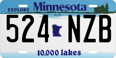 MN license plate 524NZB
