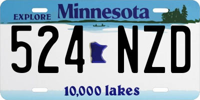 MN license plate 524NZD
