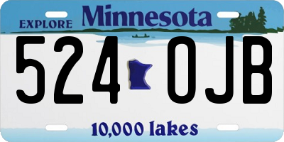MN license plate 524OJB