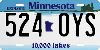 MN license plate 524OYS