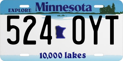 MN license plate 524OYT