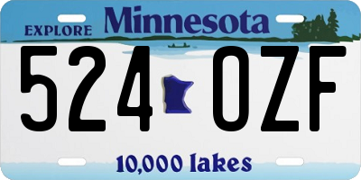 MN license plate 524OZF