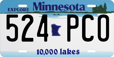 MN license plate 524PCO