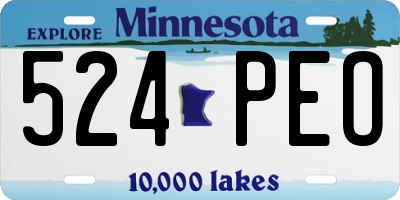 MN license plate 524PEO