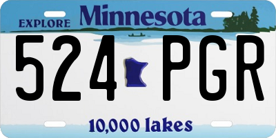MN license plate 524PGR