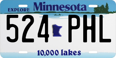 MN license plate 524PHL