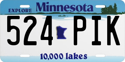 MN license plate 524PIK