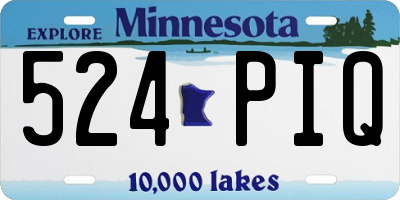 MN license plate 524PIQ