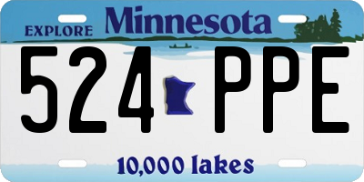 MN license plate 524PPE