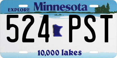 MN license plate 524PST