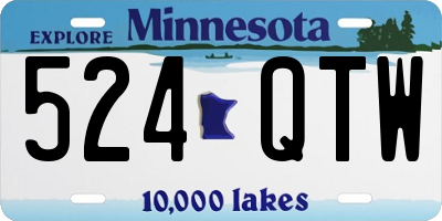 MN license plate 524QTW
