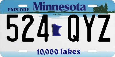 MN license plate 524QYZ