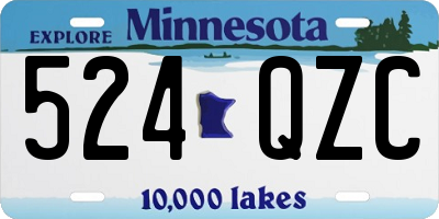 MN license plate 524QZC