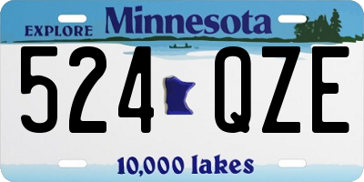 MN license plate 524QZE