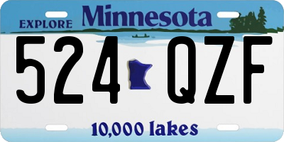 MN license plate 524QZF