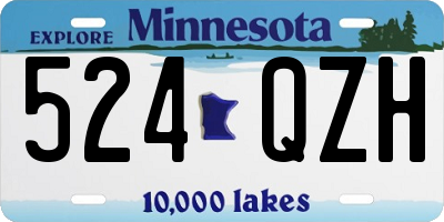MN license plate 524QZH